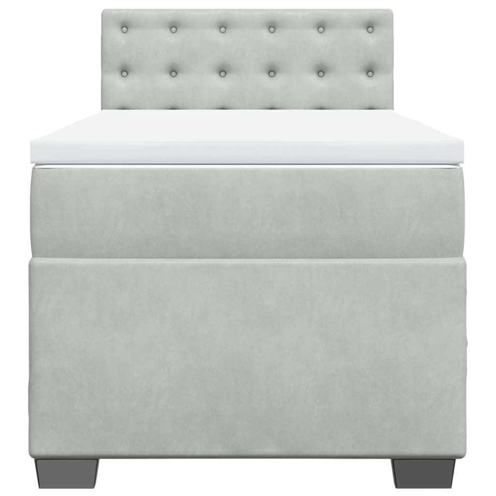 Boxspringbett Mit Matratze Samt Hellgrau