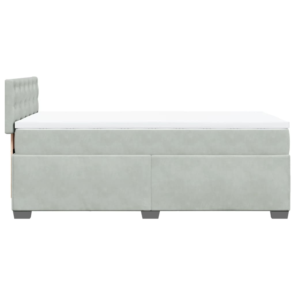 Boxspringbett Mit Matratze Samt Hellgrau