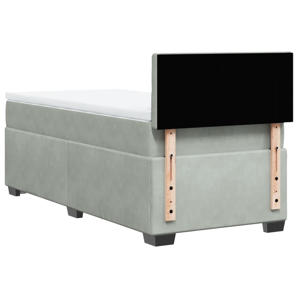 Boxspringbett Mit Matratze Samt Hellgrau