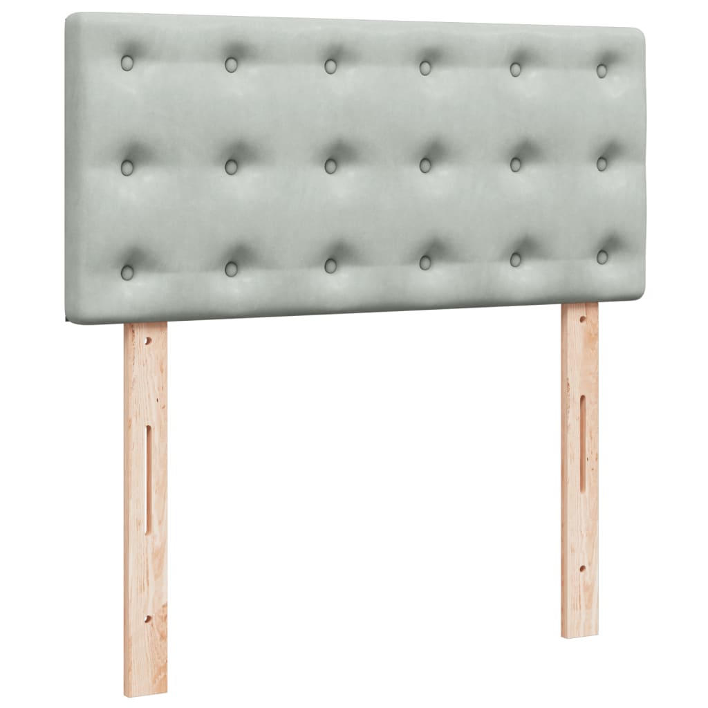 Boxspringbett Mit Matratze Samt Hellgrau