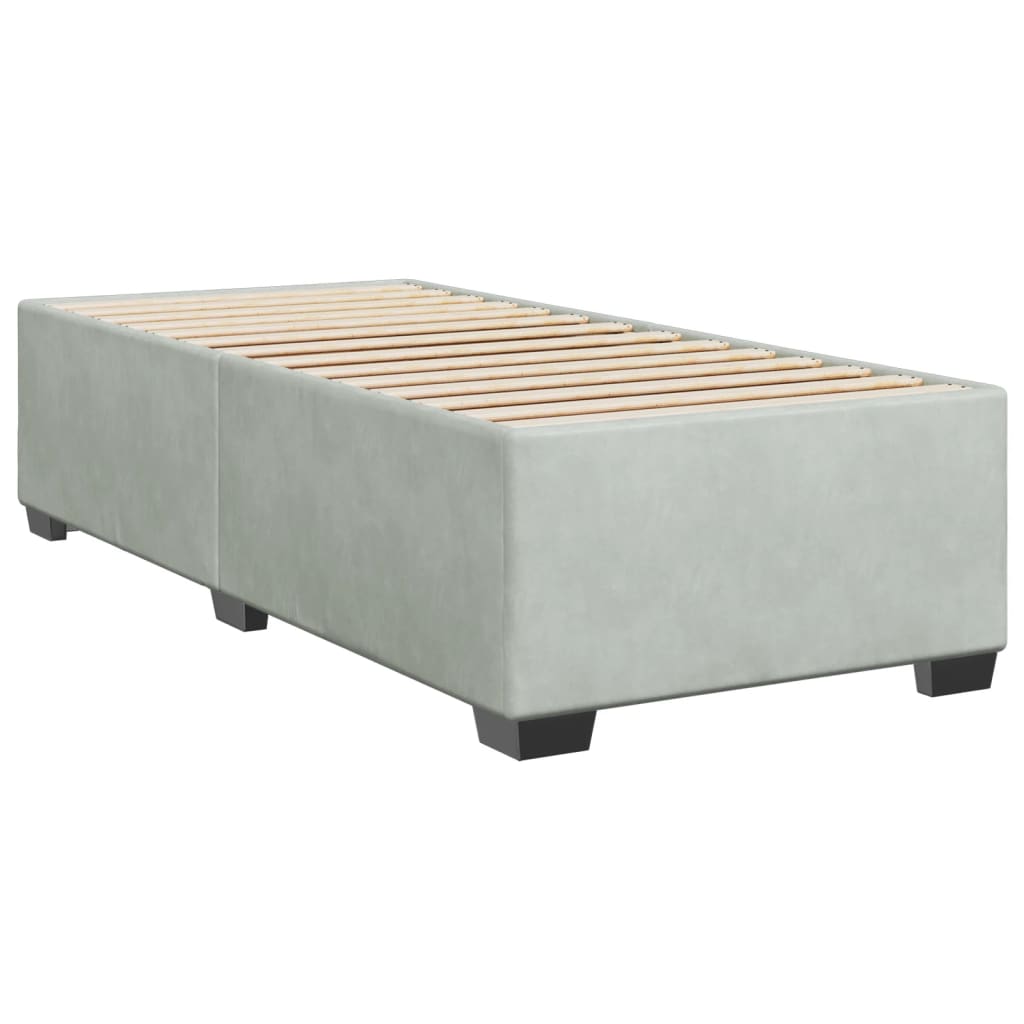 Boxspringbett Mit Matratze Samt Hellgrau