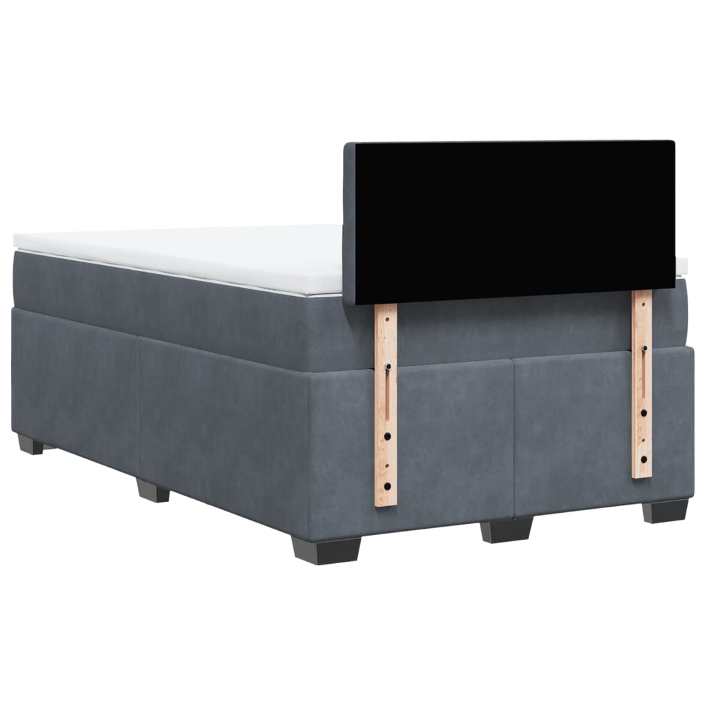 Boxspringbett Mit Matratze Samt Dunkelgrau