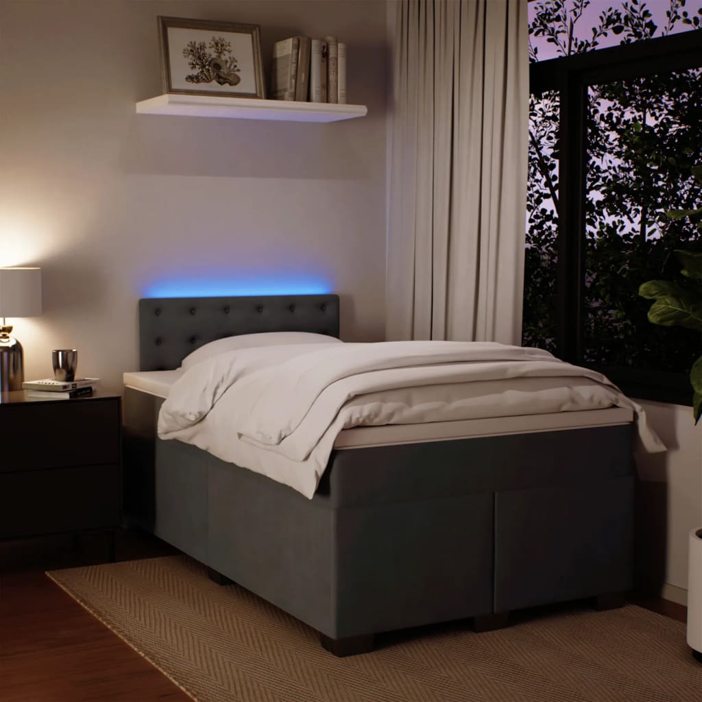 Boxspringbett Mit Matratze Samt Dunkelgrau