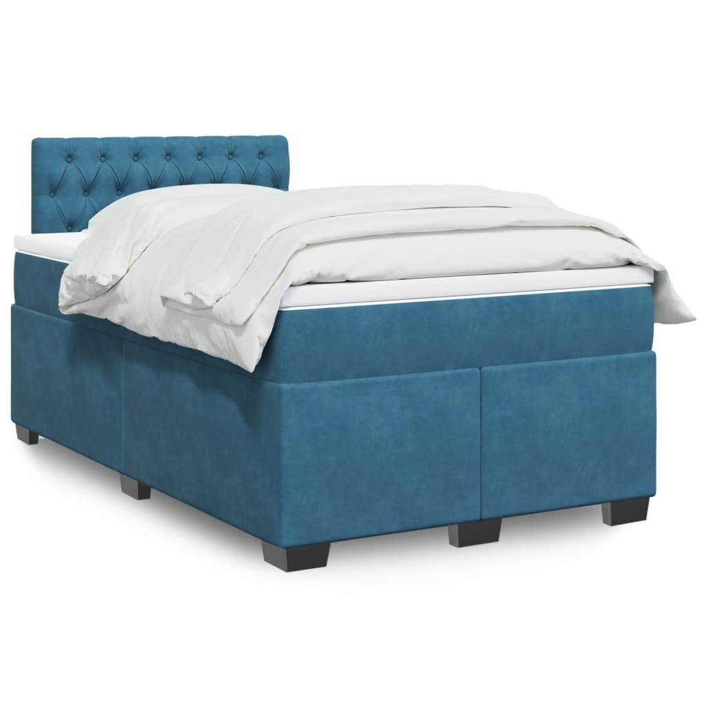 Boxspringbett Mit Matratze Samt Blau