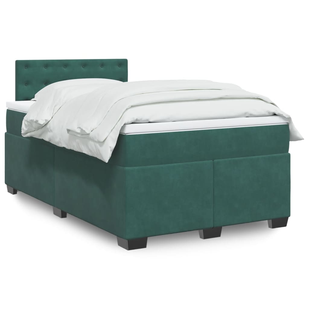 Boxspringbett Mit Matratze Samt Dunkelgrün