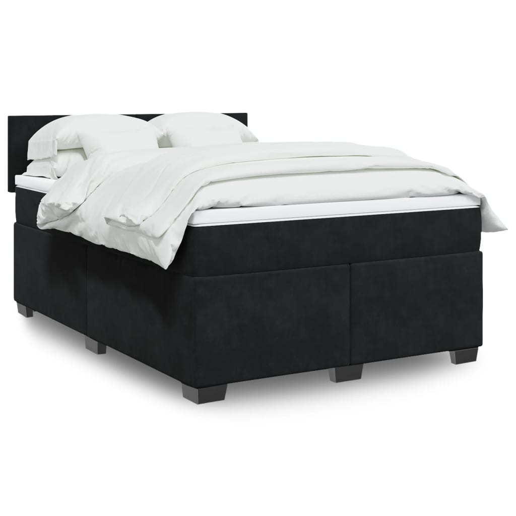 Boxspringbett Mit Matratze Samt Schwarz