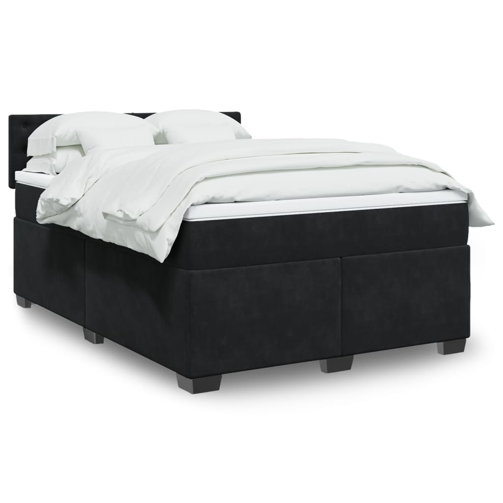 Boxspringbett Mit Matratze Samt Schwarz