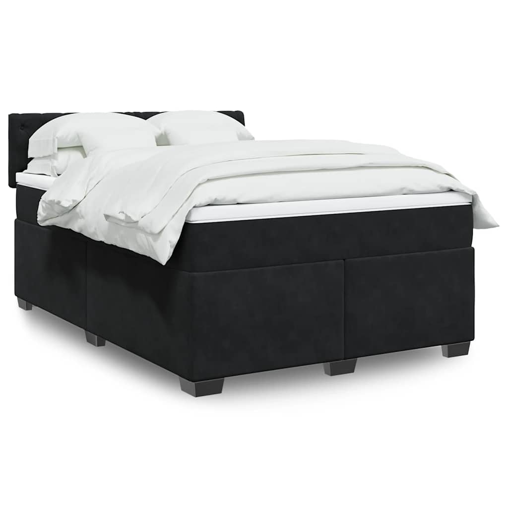Boxspringbett Mit Matratze Samt Schwarz
