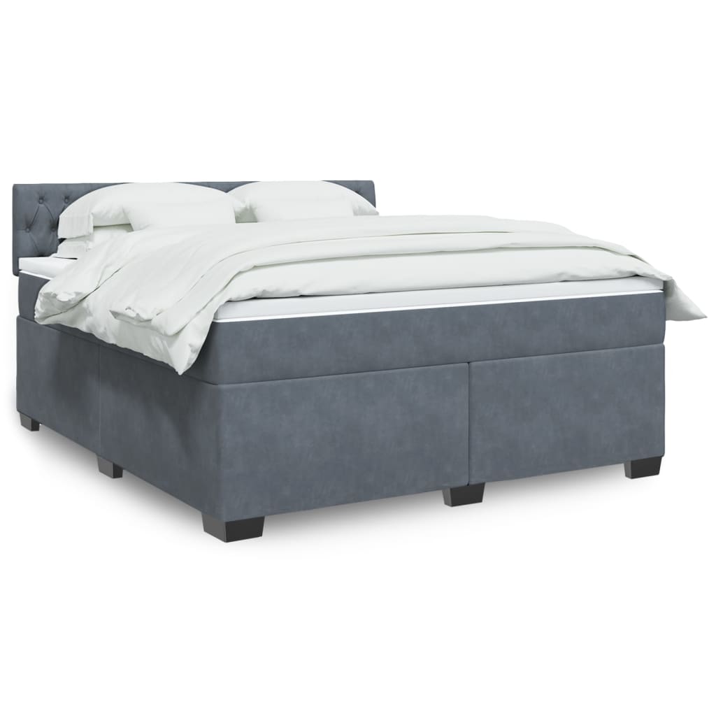 Boxspringbett Mit Matratze Samt Dunkelgrau