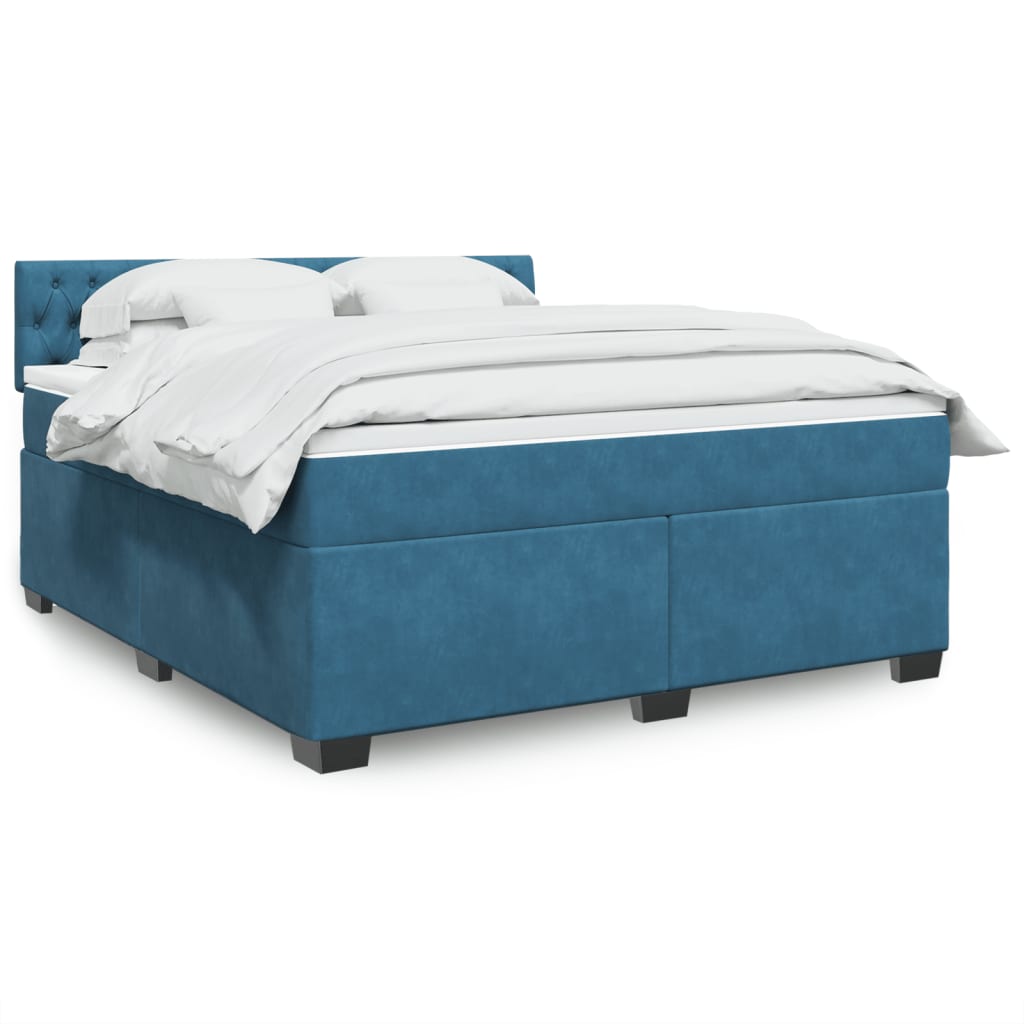 Boxspringbett Mit Matratze Samt Blau