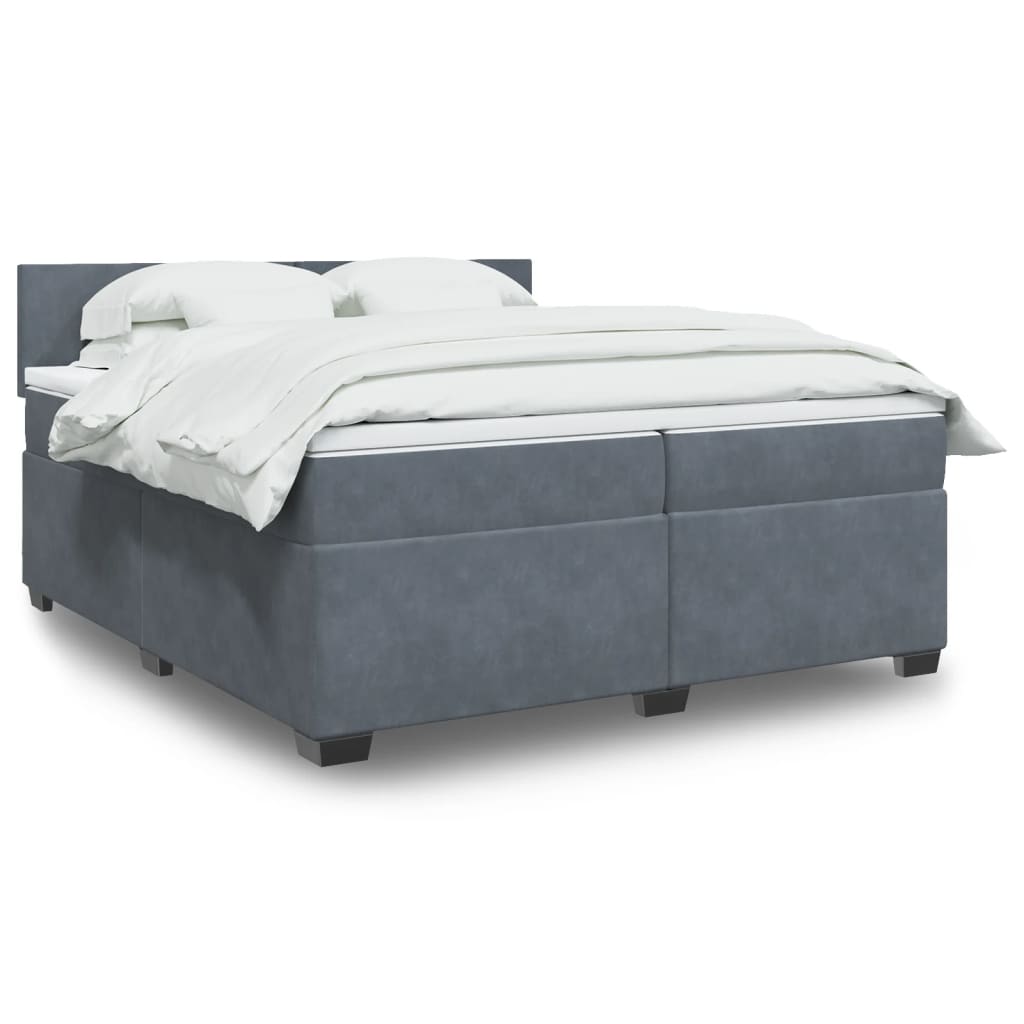 Boxspringbett Mit Matratze Samt Dunkelgrau
