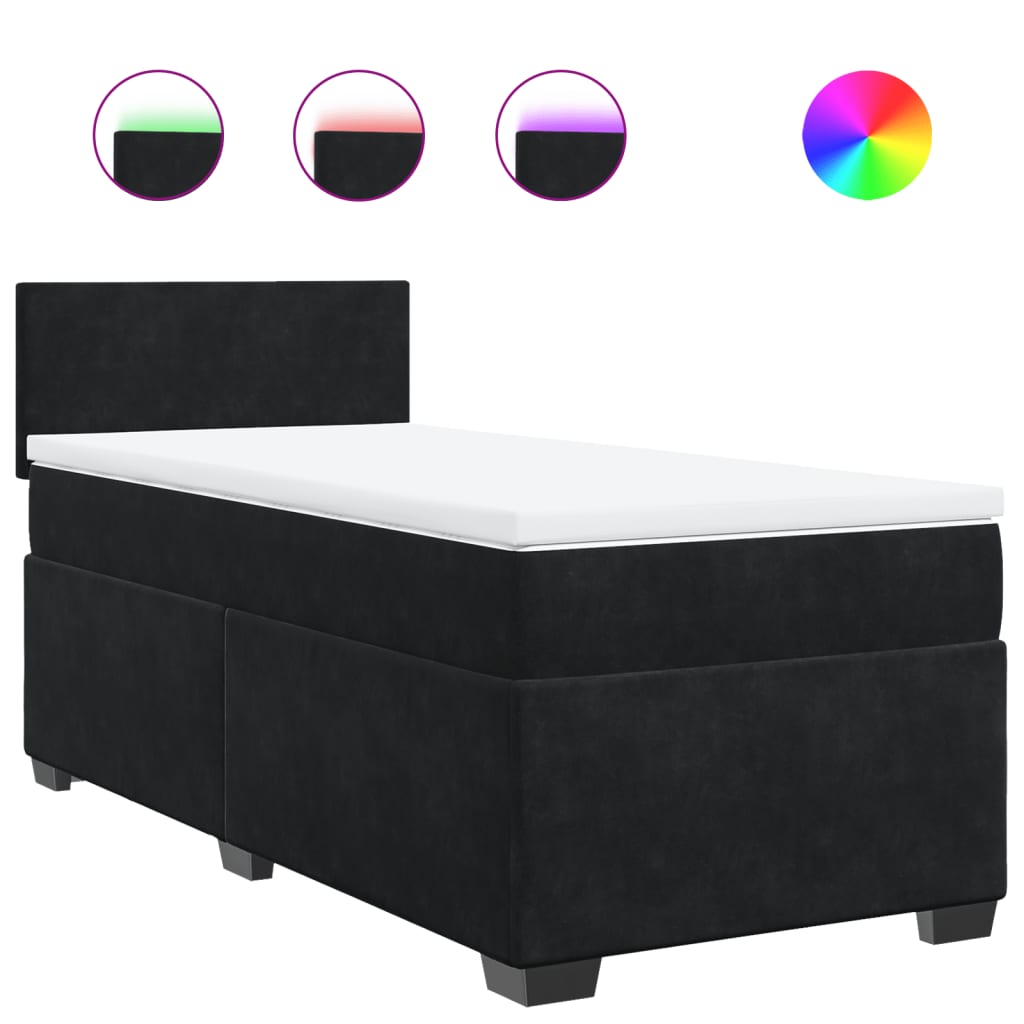Boxspringbett Mit Matratze Schwarz Samt