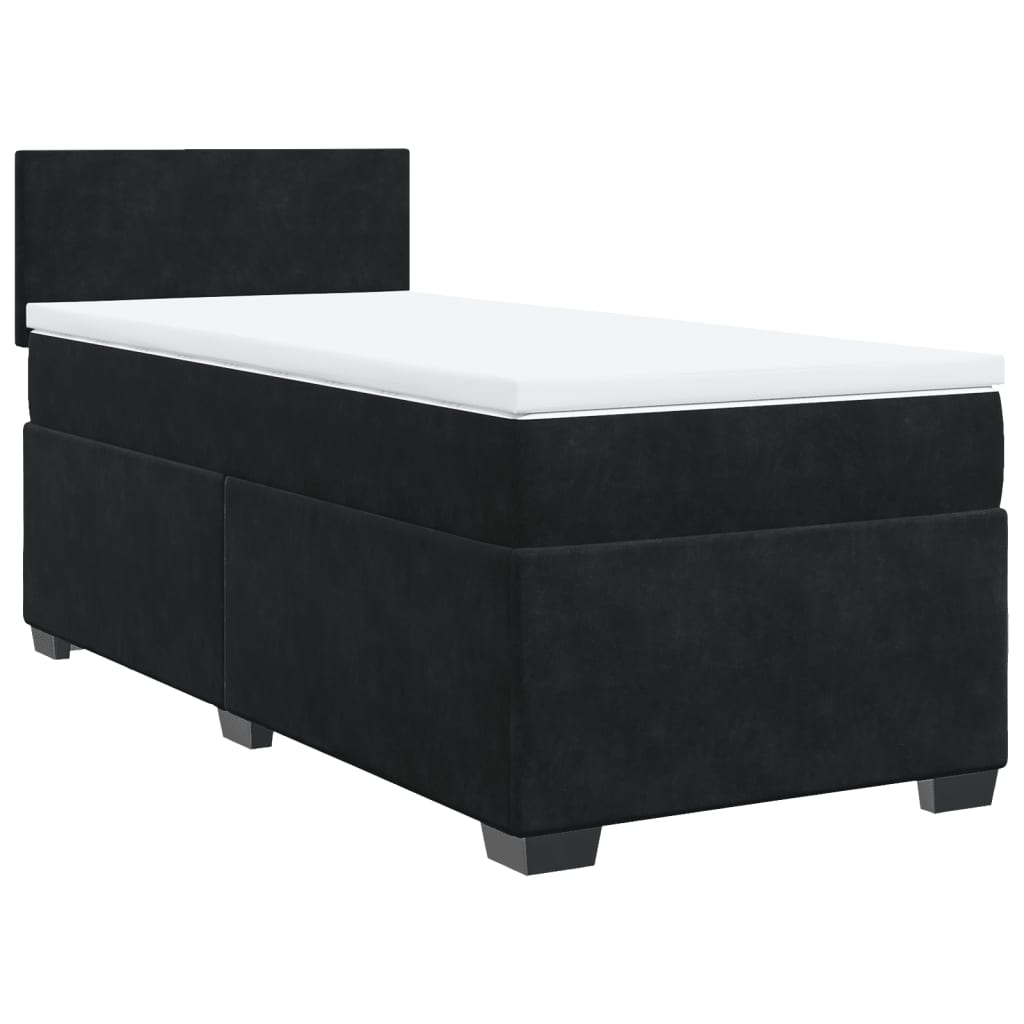 Boxspringbett Mit Matratze Schwarz Samt