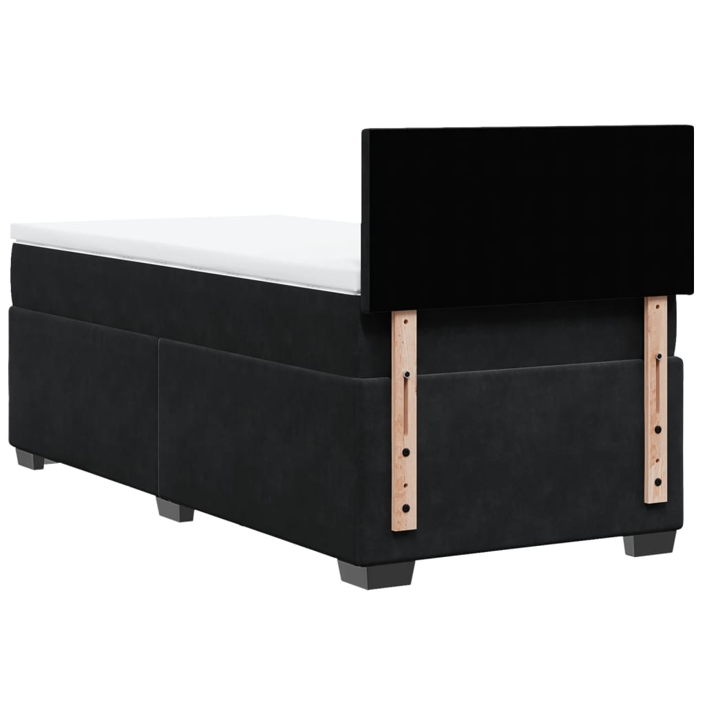 Boxspringbett Mit Matratze Schwarz Samt