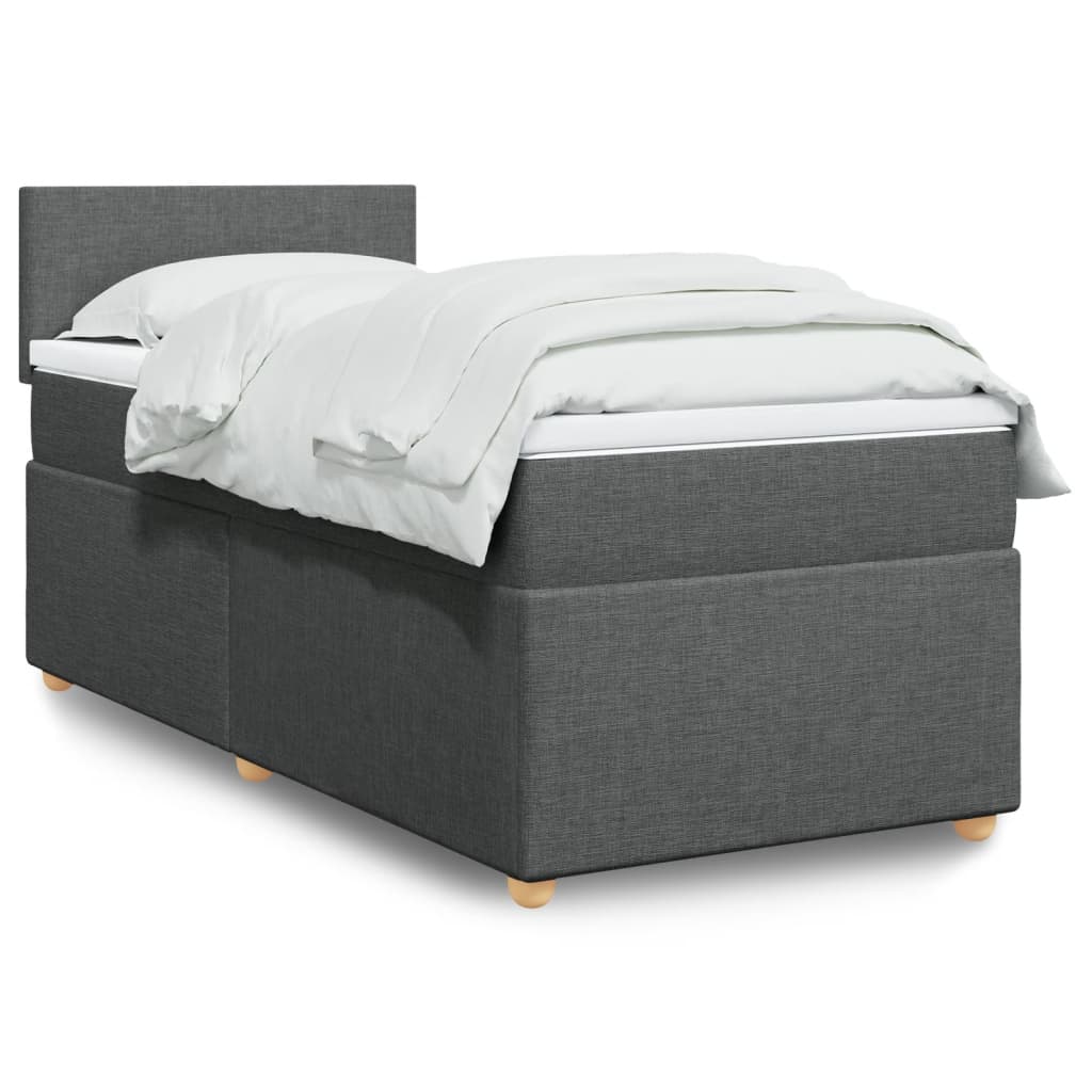 Boxspringbett Mit Matratze Stoff Dunkelgrau