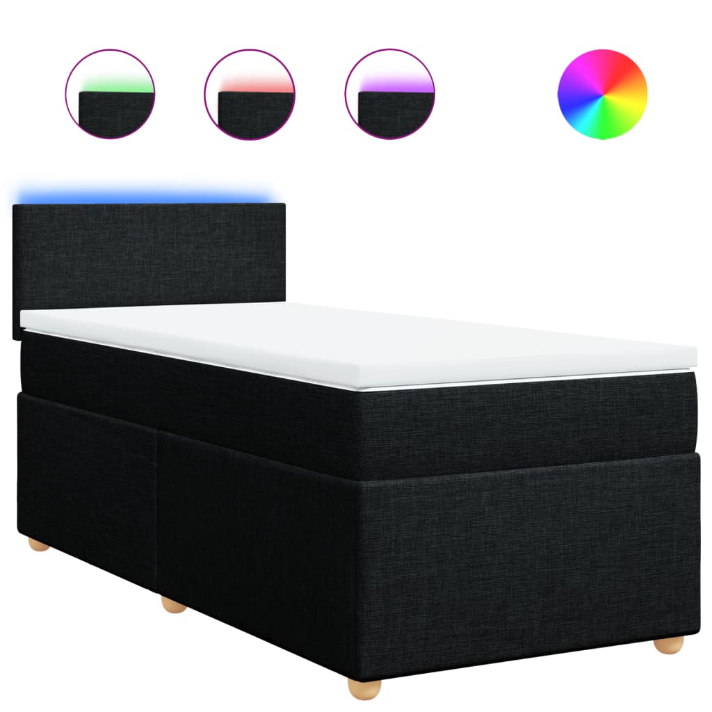 Boxspringbett Mit Matratze Stoff Schwarz