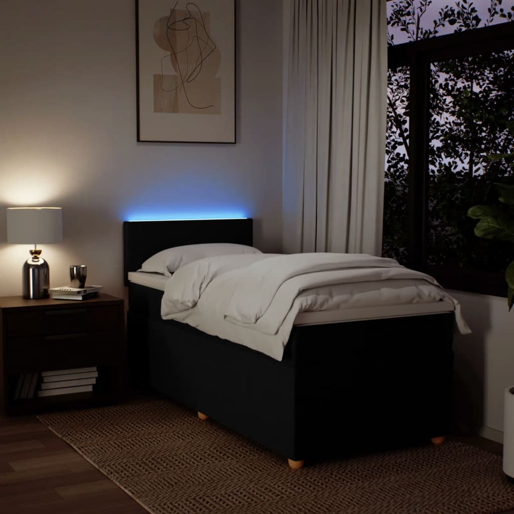 Boxspringbett Mit Matratze Stoff Schwarz