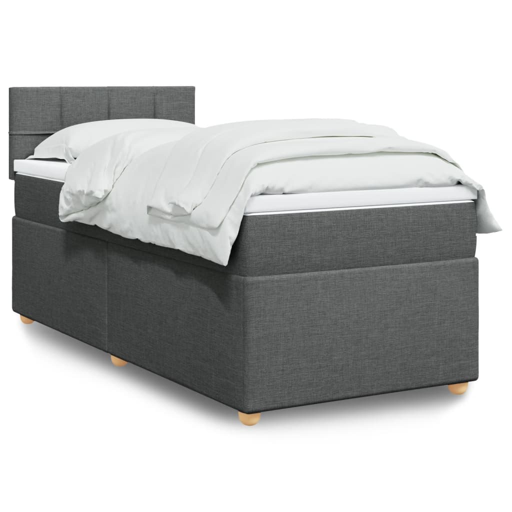 Boxspringbett Mit Matratze Stoff Dunkelgrau