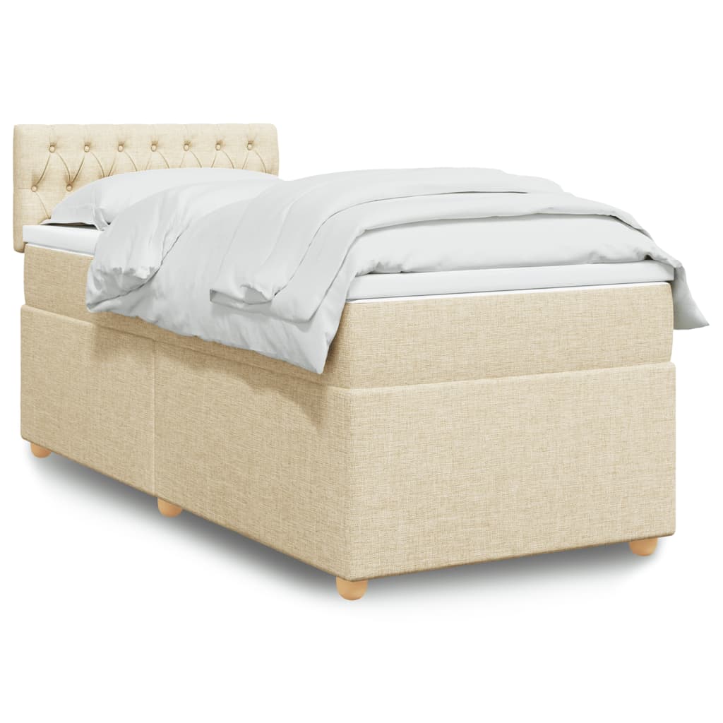 Boxspringbett Mit Matratze Stoff Creme