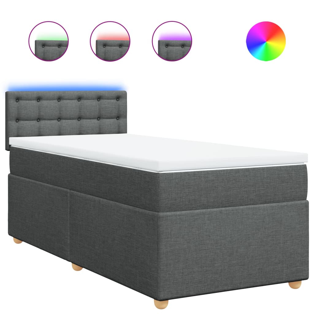 Boxspringbett Mit Matratze Stoff Dunkelgrau