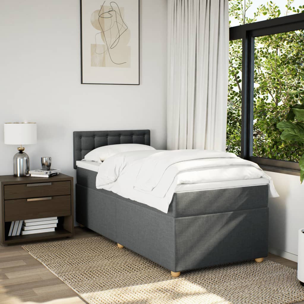 Boxspringbett Mit Matratze Stoff Dunkelgrau