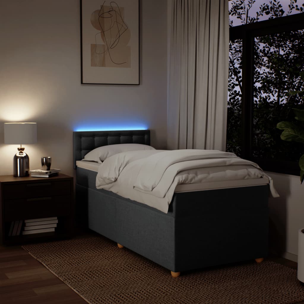 Boxspringbett Mit Matratze Stoff Dunkelgrau