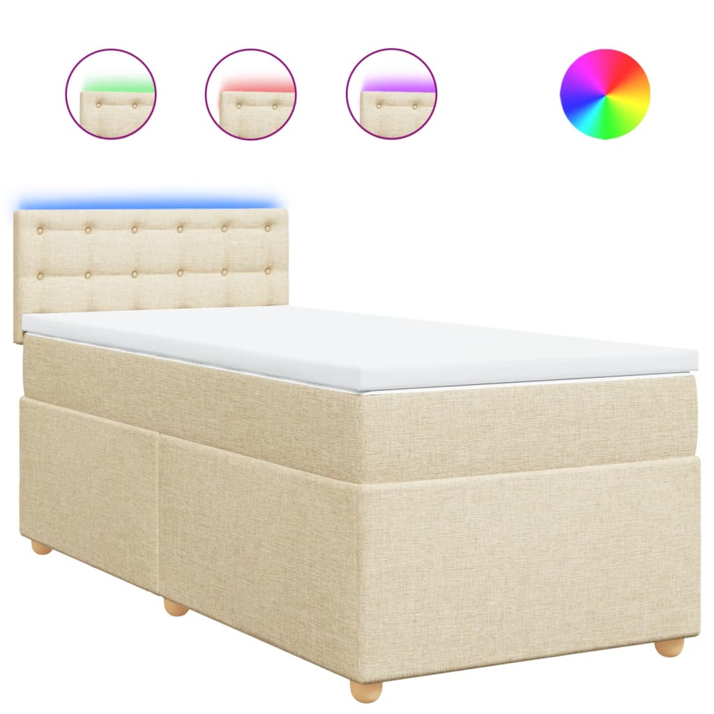 Boxspringbett Mit Matratze Stoff Creme