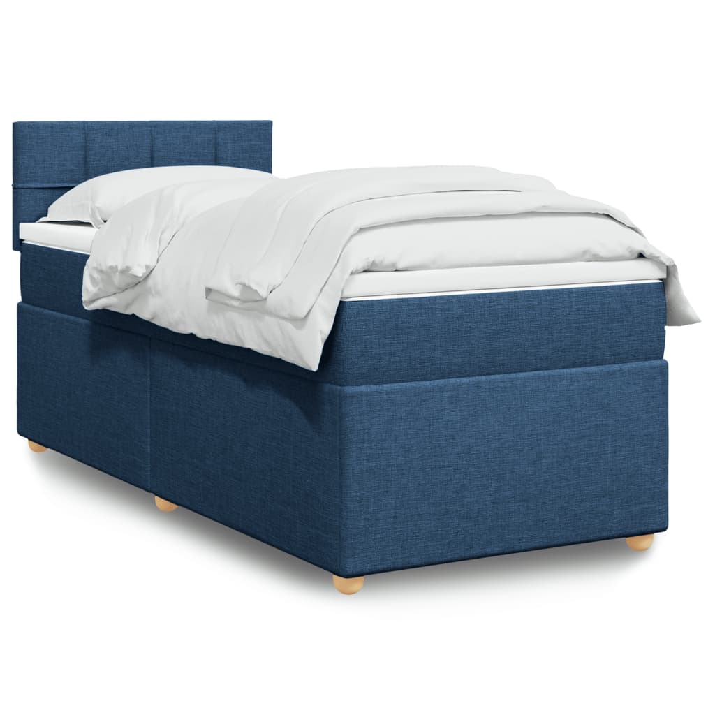 Boxspringbett Mit Matratze Stoff Blau