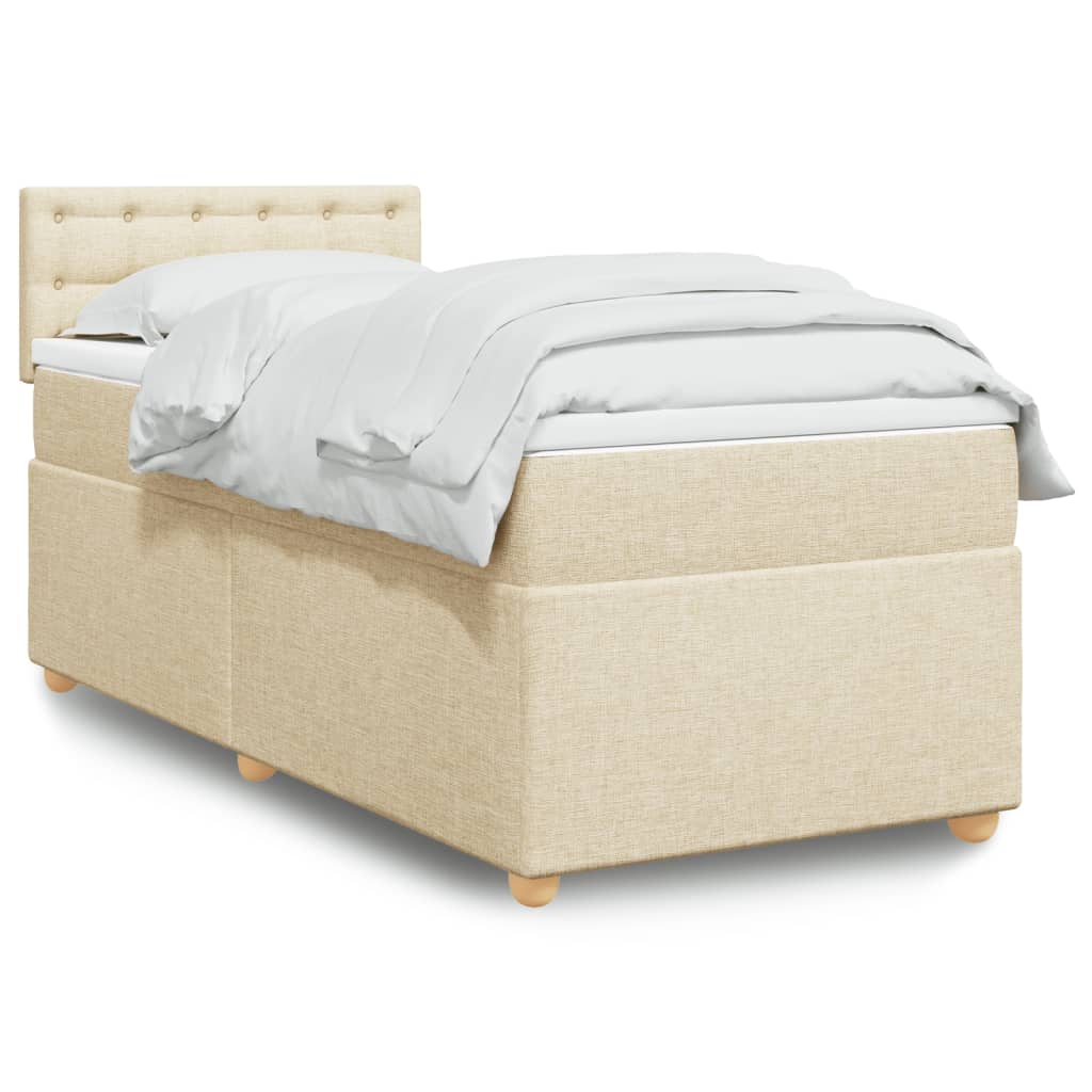 Boxspringbett Mit Matratze Stoff Creme