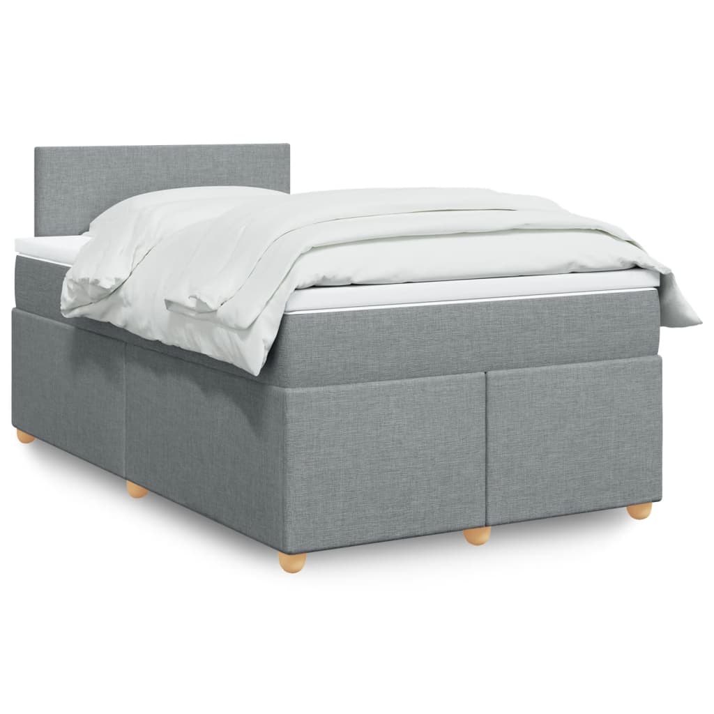 Boxspringbett Mit Matratze Stoff Hellgrau