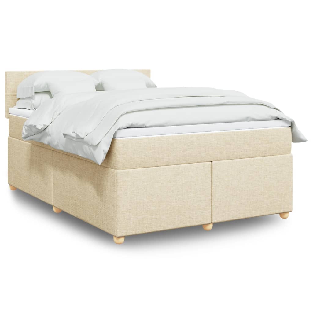 Boxspringbett Mit Matratze Stoff Creme