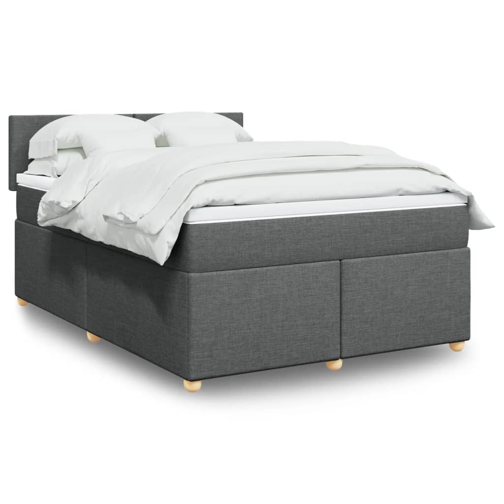 Boxspringbett Mit Matratze Stoff Dunkelgrau