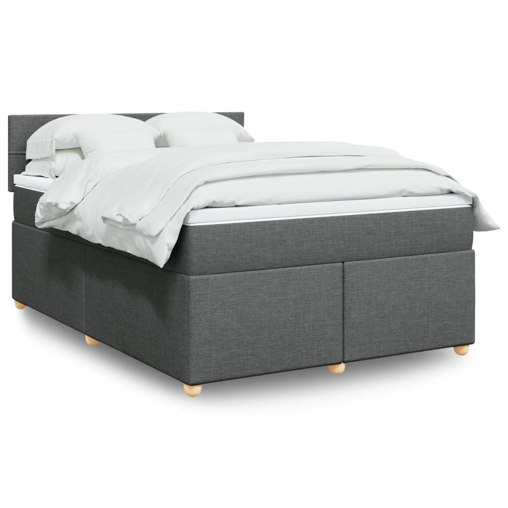 Boxspringbett Mit Matratze Stoff Dunkelgrau