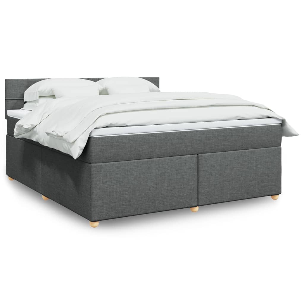 Boxspringbett Mit Matratze Stoff Dunkelgrau