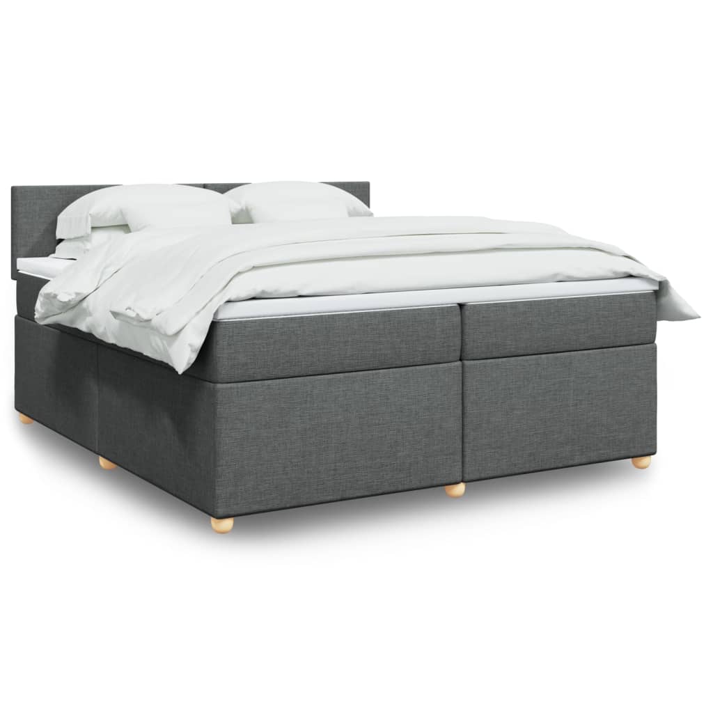Boxspringbett Mit Matratze Stoff Dunkelgrau