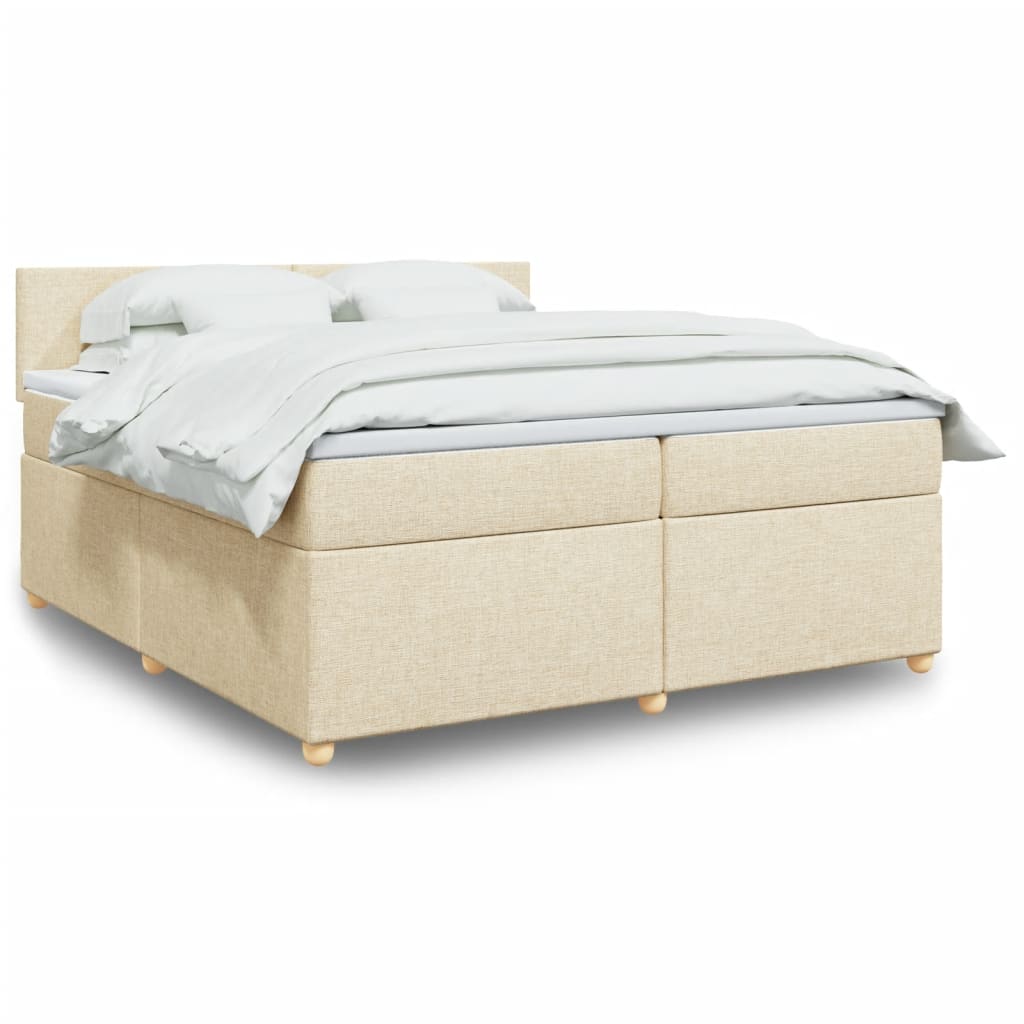 Boxspringbett Mit Matratze Stoff Creme
