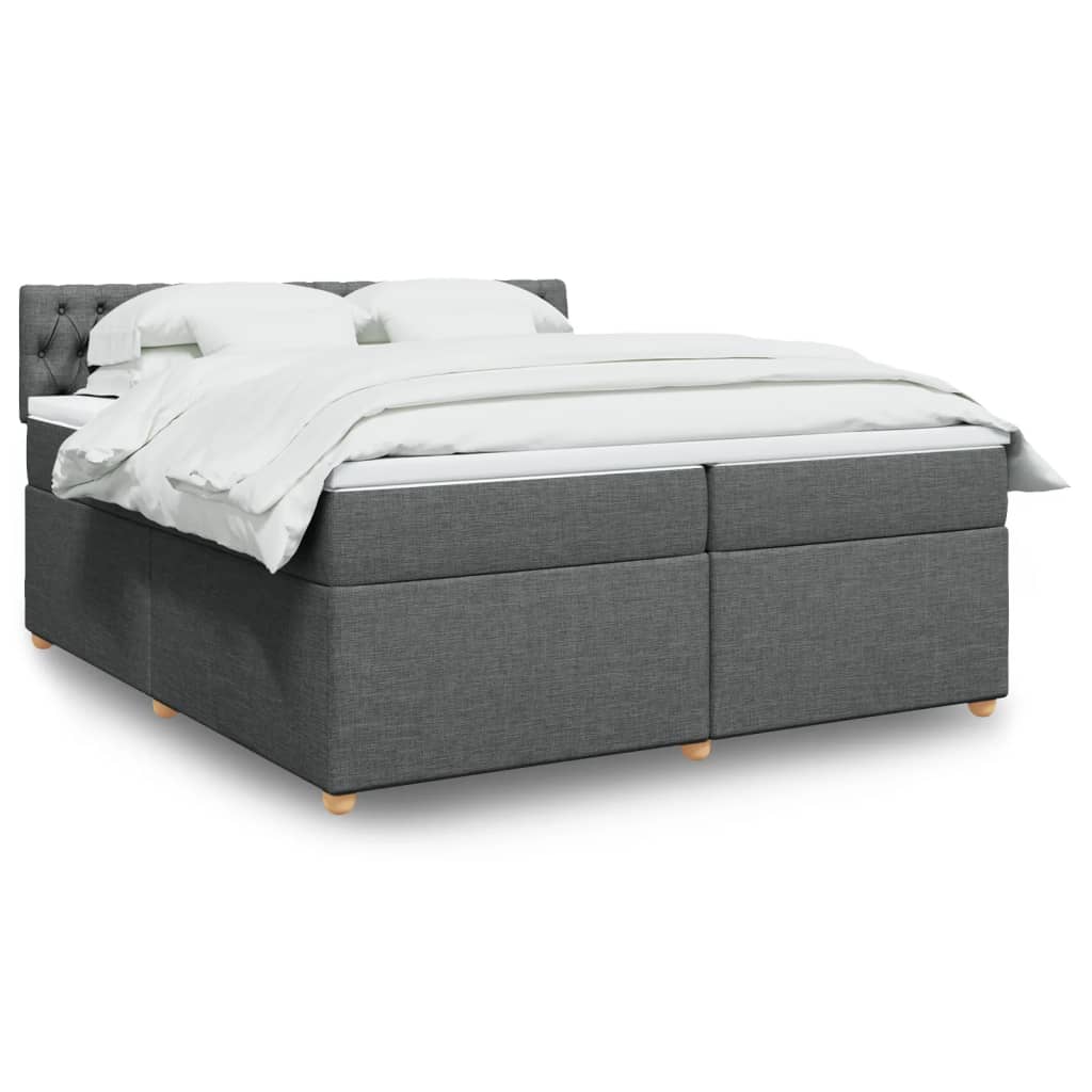 Boxspringbett Mit Matratze Stoff Dunkelgrau