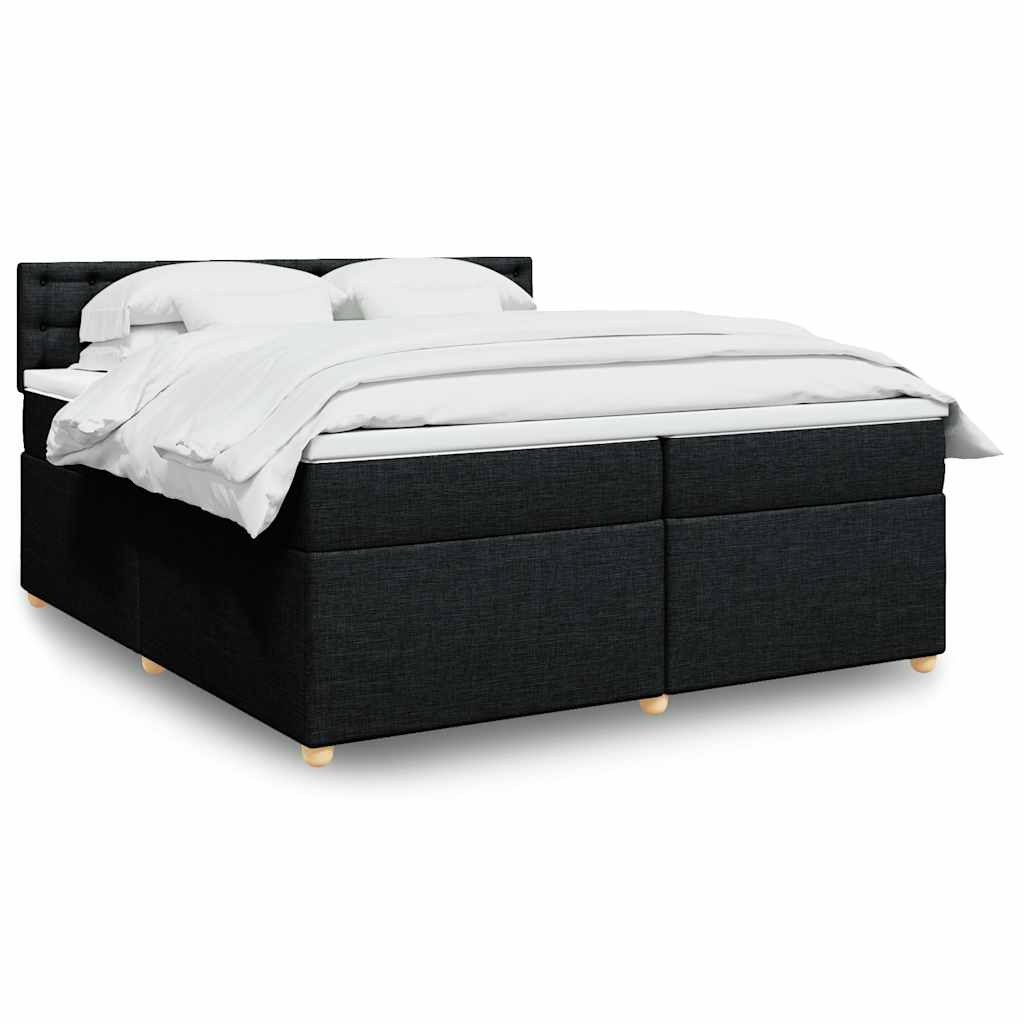 Boxspringbett Mit Matratze Stoff Schwarz