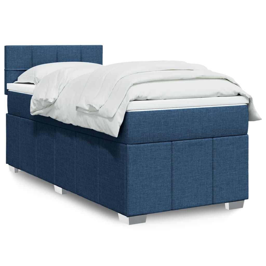 Boxspringbett Mit Matratze Stoff Blau