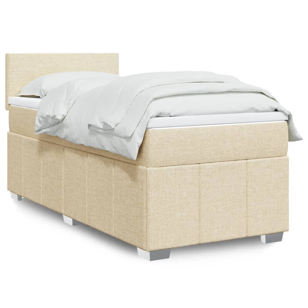 Boxspringbett Mit Matratze Stoff Creme