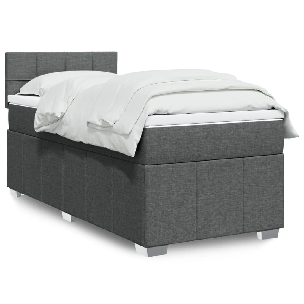 Boxspringbett Mit Matratze Stoff Dunkelgrau