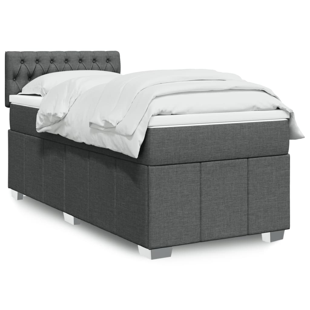 Boxspringbett Mit Matratze Stoff Dunkelgrau