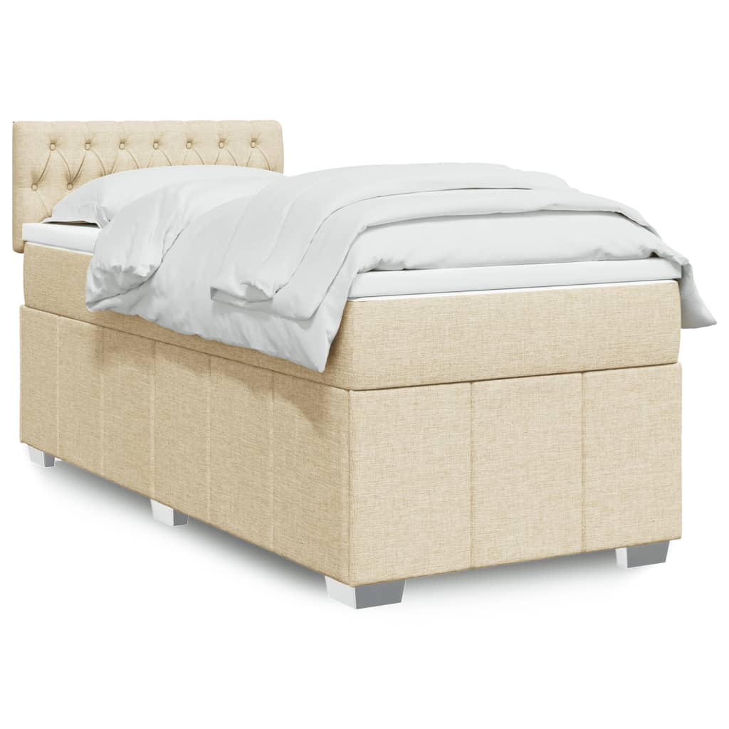 Boxspringbett Mit Matratze Stoff Creme