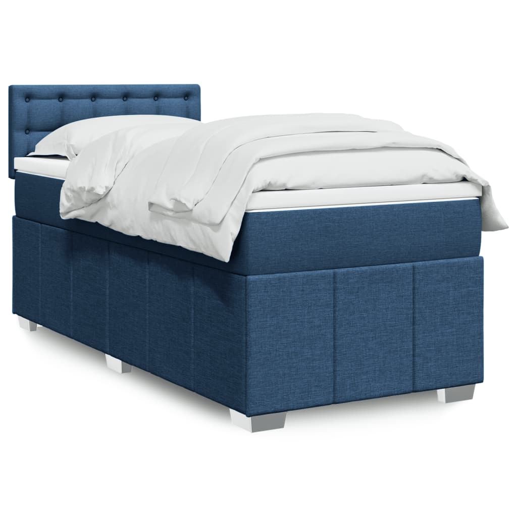 Boxspringbett Mit Matratze Stoff Blau