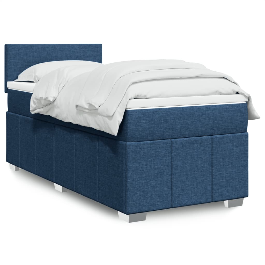 Boxspringbett Mit Matratze Stoff Blau