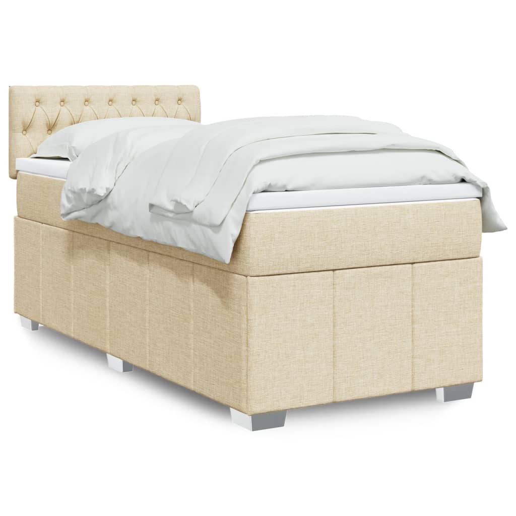 Boxspringbett Mit Matratze Stoff Creme