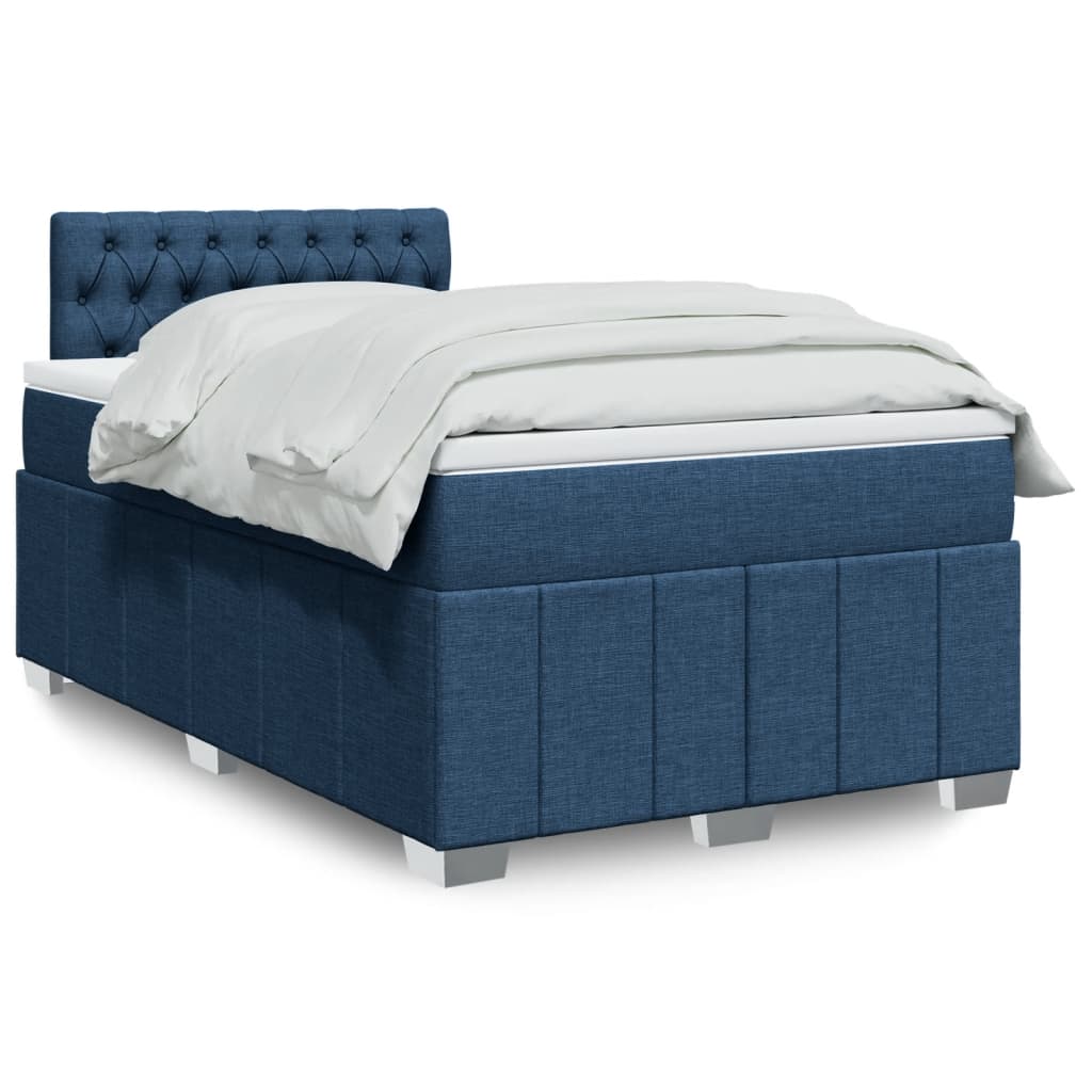 Boxspringbett Mit Matratze Stoff Blau