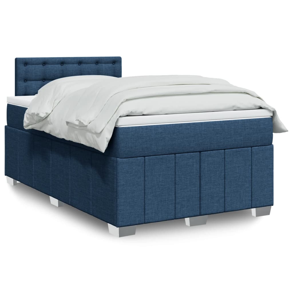 Boxspringbett Mit Matratze Stoff Blau