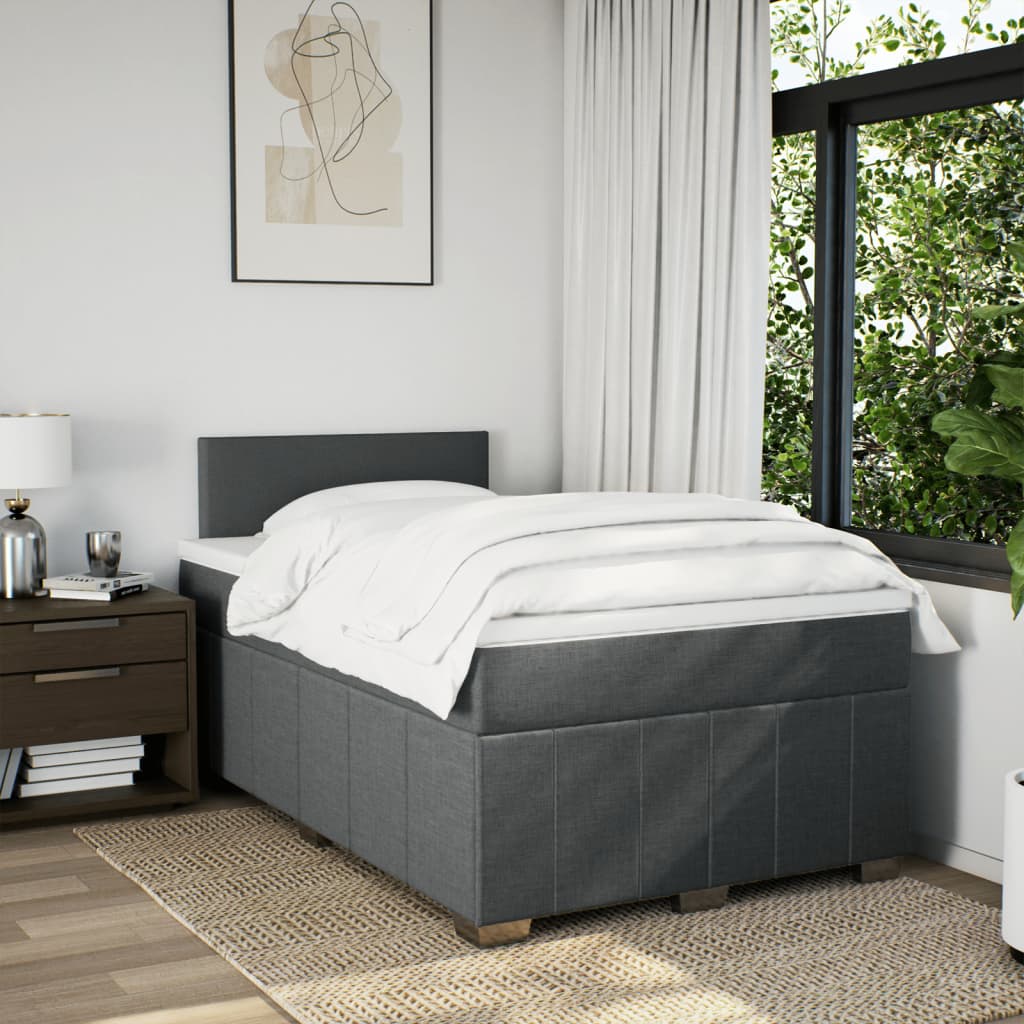 Boxspringbett Mit Matratze Stoff Dunkelgrau