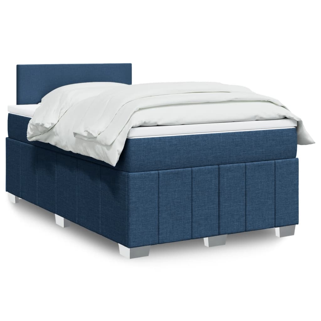 Boxspringbett Mit Matratze Stoff Blau
